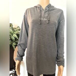 New With Tags Grey Oversized Henley Size Medium